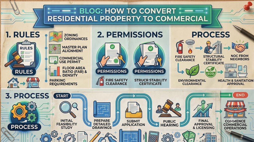 How to Convert Residential Property to Commercial: Rules, Permissions and Process