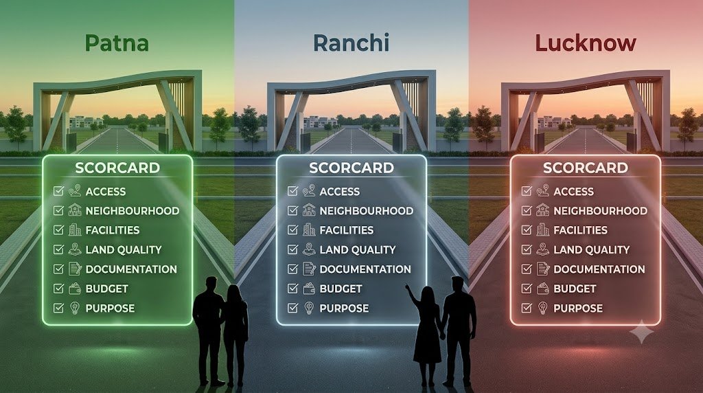 Patna, Ranchi or Lucknow: How Should a First Time Land Buyer Compare Cities?